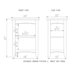 Shaker Cottage Wood 2 Shelf End Table - Alaterre Furniture -HOMCOM Shop GUEST f7added4 b13c 431d a898 061b9ce346e3