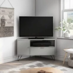 Sola Modern Corner TV Stand For TVs Up To 50" - MiBasics -HOMCOM Shop GUEST f803d40d 5325 475b b8c6 39b68d8b3c49