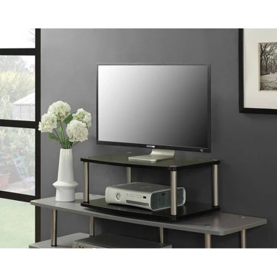 Two-Tier Swivel Riser TV Stand For TVs Up To 20" Black - Breighton Home 5 Two-Tier Swivel Riser TV Stand For TVs Up To 20" Black - Breighton Home - Image 3