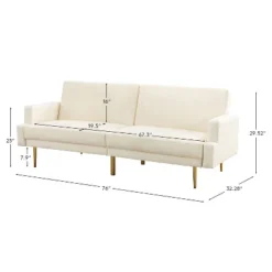 Lanna 76"Wide Vegan Leather Modern Style Convertible Futon Sofa Bed For Living Room Guest Bedroom | ARTFUL LIVING DESIGN -HOMCOM Shop GUEST f825eb1e 1572 433c 8583 0527f745eeaf