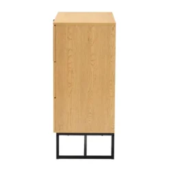 Sawyer Wood And Metal 3 Drawer Storage Cabinet With Natural Rattan Oak Brown/Black - Baxton Studio -HOMCOM Shop GUEST f861538a 01ab 4843 a74e 9636fa9a4e7c