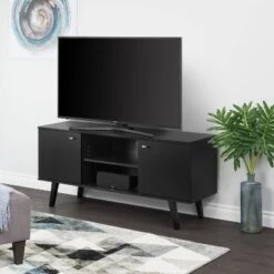 Mid-Century Modern TV Stand For TVs Up To 65" Black - Prepac -HOMCOM Shop GUEST f8d78d12 2764 438e 8aff 3dda383127ed