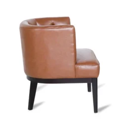 Clough Contemporary Faux Leather Tufted Accent Chair Cognac Brown/Dark Brown - Christopher Knight Home -HOMCOM Shop GUEST f9a03e7e 093a 4db4 9884 66c277b522c3