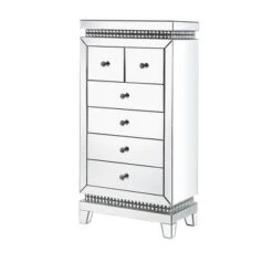 24" Lotus Mirrored Cabinet Faux Crystals Inlay - Acme Furniture -HOMCOM Shop GUEST f9b01dd0 6cd8 4990 a088 0167fe3a2534