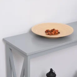 HOMCOM 2-Tier Console Table, Sofa Side Table With Storage Shelf, X Design For Entryway, Living Room, And Hallway -HOMCOM Shop GUEST f9b36b41 f3a5 4294 b995 3c628dcd169e