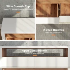 Costway 47'' TV Stand Media Entertainment Center Console W/ 2 Drawers Open Shelve -HOMCOM Shop GUEST f9b7dbe1 ab05 447d ba29 429e775ea50f