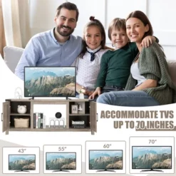 Costway 62'' Farmhouse TV Stand Entertainment Center For TVs Up To 70 Inches Natural 17 Costway 62'' Farmhouse TV Stand Entertainment Center For TVs Up To 70 Inches Natural -HOMCOM Shop GUEST fa026d0b 35f9 494b 814e ae89e9fdcffd