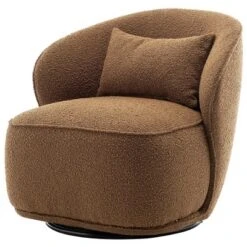Boucle Upholstered Swivel Barrel Chair - Kinwell 28 Boucle Upholstered Swivel Barrel Chair - Kinwell -HOMCOM Shop GUEST fc82516c bb69 4a9e b782 8c51091cf6df