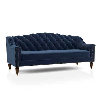 Fawne Camelback Sofa Blue - Furniture Of America 4 Fawne Camelback Sofa Blue - Furniture Of America - Image 2