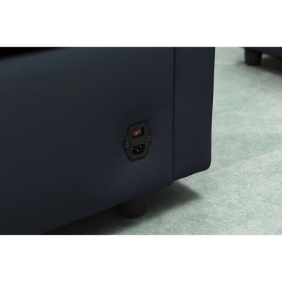 Lily Leather Power Recliner Sofa With Power Headrests Blue - Abbyson Living 11 Lily Leather Power Recliner Sofa With Power Headrests Blue - Abbyson Living - Image 9