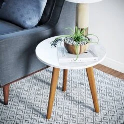 Solid Wood And Faux Marble Round Side Table - Nathan James -HOMCOM Shop GUEST fcf07b8f bc97 48ac a0b1 b28997c0b717