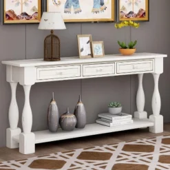 64"L Extra-thick Console Table With Drawers And Shelf-ModernLuxe -HOMCOM Shop GUEST fcfdd92e 6bff 4f1f ac6c b860ce94bb00
