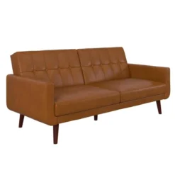 Fiore Modern Futon Faux Leather - Room & Joy -HOMCOM Shop GUEST feb3acd2 d2b2 4f4b 9f9e 5bcf211b4073