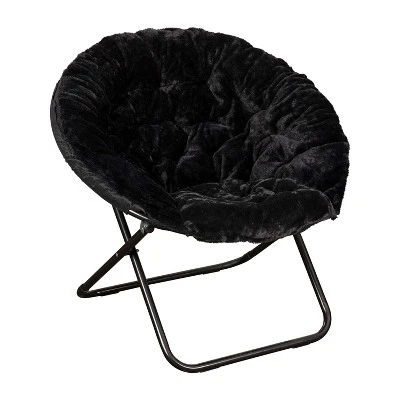 Flash Furniture Gwen 38" Oversize Portable Faux Fur Folding Saucer Moon Chair For Dorm And Bedroom 14 Flash Furniture Gwen 38" Oversize Portable Faux Fur Folding Saucer Moon Chair For Dorm And Bedroom - Image 12