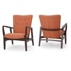Set Of 2 Becker Upholstered Armchairs - Christopher Knight Home -HOMCOM Shop GUEST ff4a5768 5f54 4ea5 ac7c a4d30dbfb125