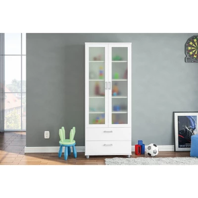 Livramento 2 Door Bookcase White - Polifurniture 3 Livramento 2 Door Bookcase White - Polifurniture